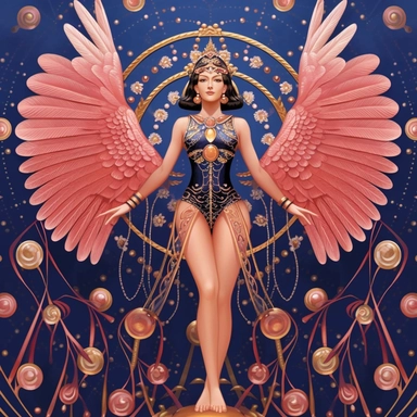 luxury roaring twenties goddess flamingo club clipart, landing, full body, close up, symmetrical art deco, pink navy radiant rosegold gold, aesthetic, sparklecore, spectacular stylized, fantastic realism, vectorized, sharpened, 32k, art by Michael Cheval, Botero, art by ChrisWaikikiAI,