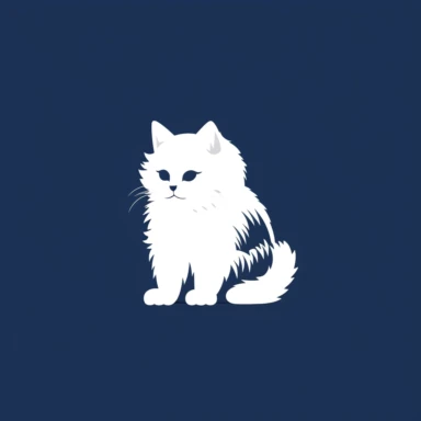 Minimalist white on a dark blue background negative space cuteness, flat, vector, clipart