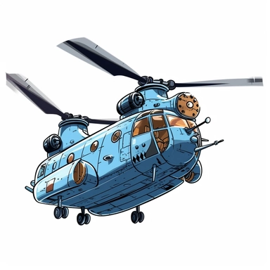 chinook helicopter flying in sky clipart