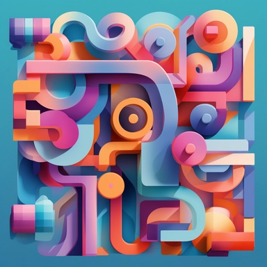 a close up of a colorful geometric shapes combination with a white background, james gilleard and james jean, escher, trending on artisation, by Sam Spratt, dan mcpharlin : : clipart icon, simple gradient color from gray to metalic blue, vector-based, sharp border, plane color and very define