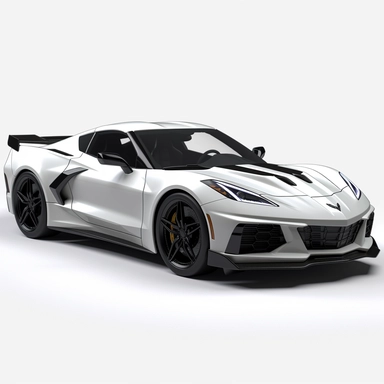 2023 Chevrolet corvette zr1, clipart, white background, portrait, realistic