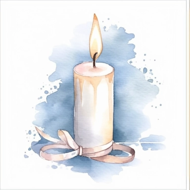 watercolor collection clipart baptismal candle white colors no background