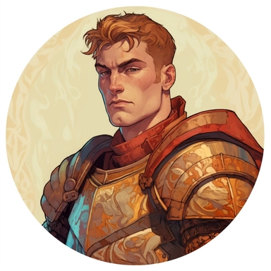 A Dungeons & Dragons character portrait circular tondo depicting a desert onsen knight, Craig Mullins Ashley Wood Mike Allred Josh Kirby, Mad Max Lord of the Rings Discworld, handpainted punk zine indie retrowave, clipart illustration, circular solid background circular border
