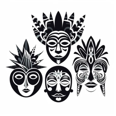 carnival masks ,simplified monochrome lineart vector outline , glyph icon style, clipart, svg cut file