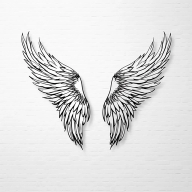Angel Wings Svg , Angel Wings Clip Art, Wings Cut File For Silhouette, white background
