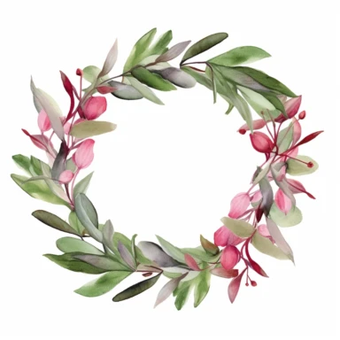 watercolor bay laurel clipart - watercolor clipart - watercolor wreath, single design, detailed