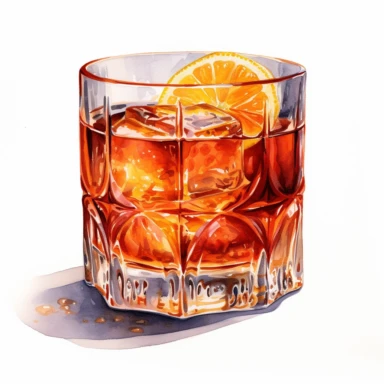 a Sazerac cocktail, strong colors, border, 8K, dark watercolor, ultra details, isolated white background, clipart, hand drawn, hand drawn art, in the style of ultra-detailed oil painting pontilism hand drawn collections, pontillism brush, scumbling, HD oil painting collections,