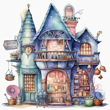watercolor magic shop clip art