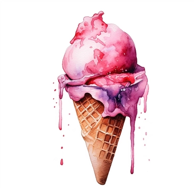 watercolor of an icecream clipart