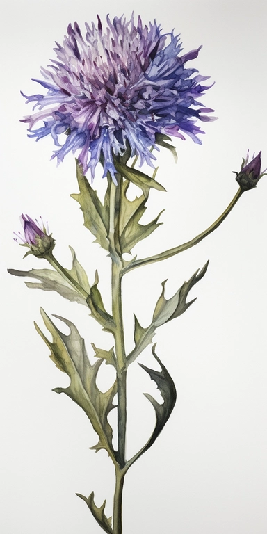 Watercolor Painting of SINGLE STEAM Bachelor's Button FLOWER on white background beautiful multi - headed pale, Flora Design Patterns, Flemish Baroque by Rachel Ruysch, Behance, Rococo, Intricate Detailed, Soft Light Effect, Oil Paint Strokes, Light Academia Aesthetic Flowers, Lighting cinematic, all shown shimmering stamens, tyndall light, light effect, texture, colorful, 8k, fantasy, ray tracing, depth of field, vivid, spectacular lighting, octane rendering, highly detailed, ultra - realistic,