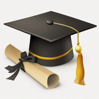 a graduation clip art, diploma and cap
