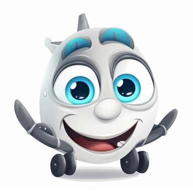 fantasy happy cute airplane mamal face, cartoon, clipart, mascot, isolated on white background