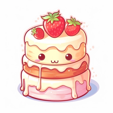 kawaii, layered cake clipart, white background, svg, eps