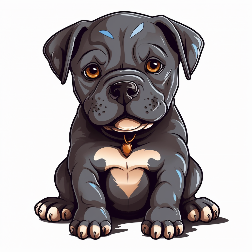 Cute American Bully Dog Clipart - Clip Art Library