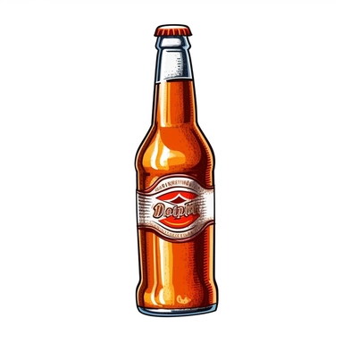 beer bottle, illustrated, clip art