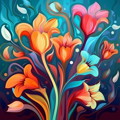abstract flowers clip art