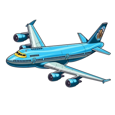 full view big airplane clipart