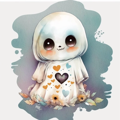 Baby Ghost Clipart PNG Watercolor Cute Halloween T-shirt Sublimation