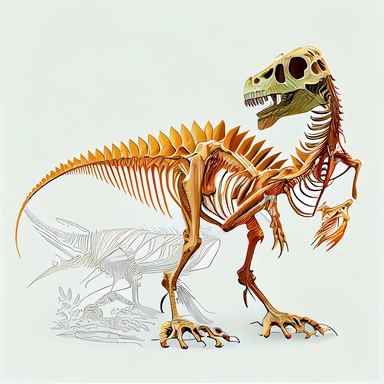 Anquilosauro dinosaur skeleton, on a white background, hand draw Illustration clipart, 4K, extremely detailed