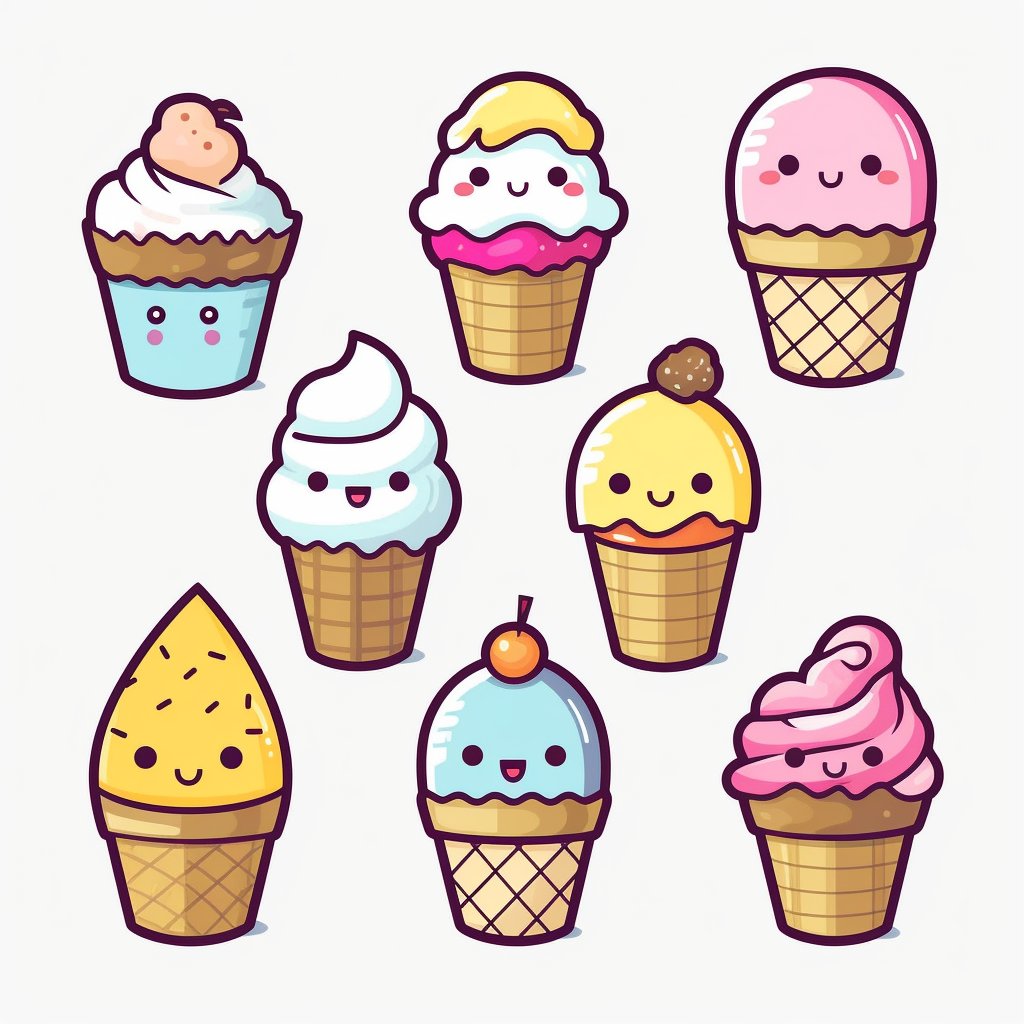 ice cream clipart black and white