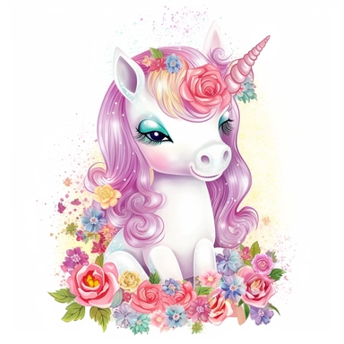 white background Clipart detailed cute painting of an adorable floral baby unicorn with light pastel rainbow hair and white sparkling horn with big baby blue eyes shy little with roses pastel pinks roses and reds roses all around pastel colourful flowers vivid clear detailed roses pansies and lavender all around clipart detailed cartoon style cartoon of happy cute little tiger beautiful sparkling and pearls Clipart image shimmer and shells and starfish pastel flowers all around pastel light colo