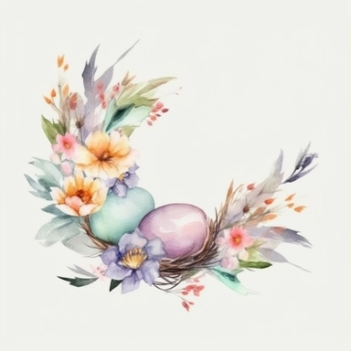Watercolor easter corner border frame Clipart, easter, Minimalist Flowers Watercolor, Separated design, 8k