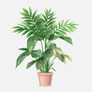 Clipart, vector, potted plant, with transparent background
