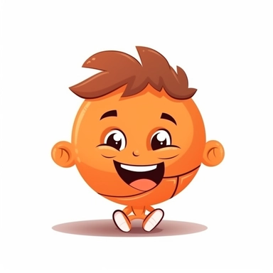 fantasy happy cute basketball player face, cartoon, clipart, mascot, isolated on white background