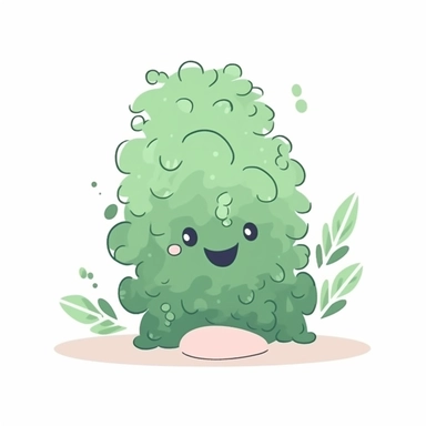 cute sea algae minimal cartoon drawing clipart, for nursery room, cute, friendly, simple, no face on white background