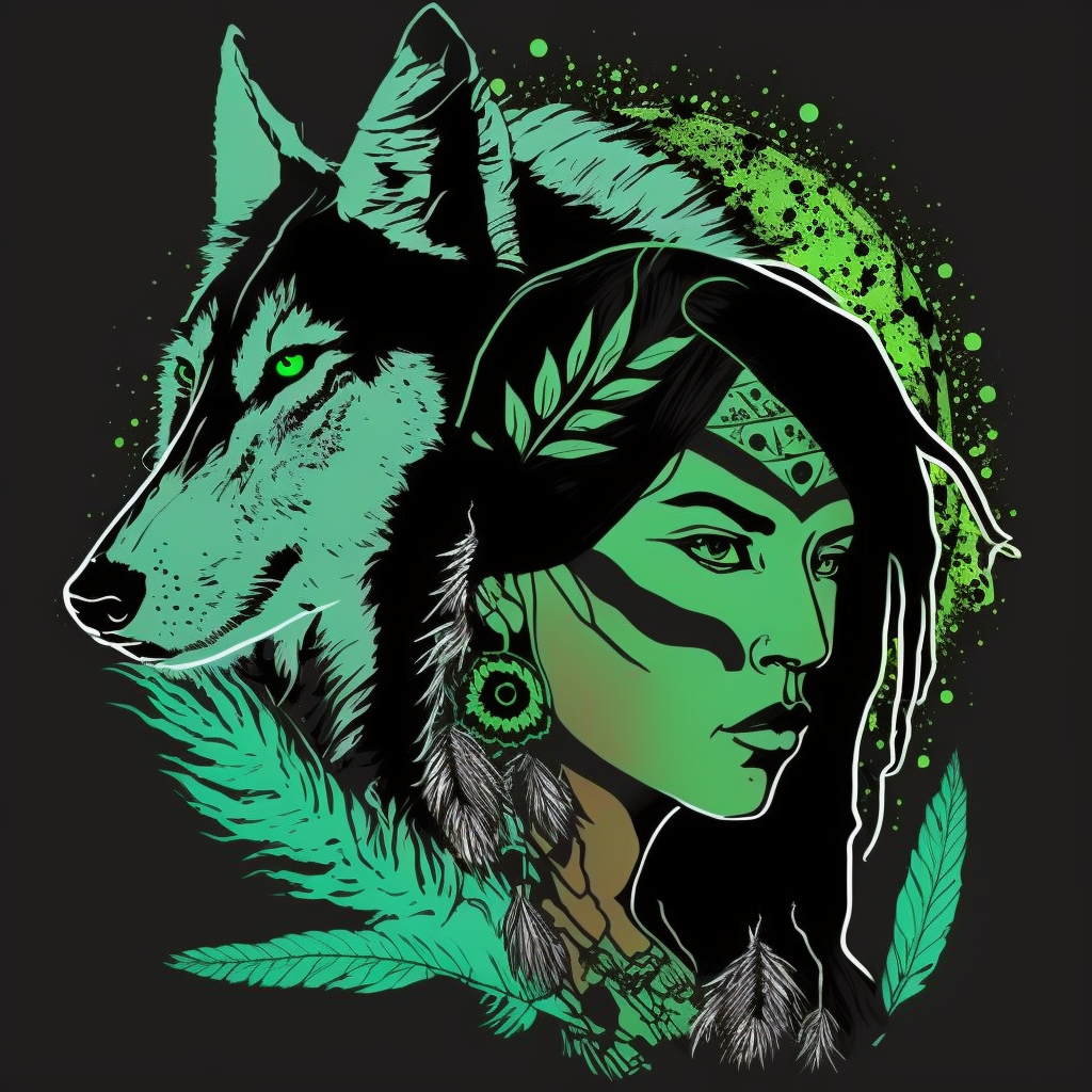 green wolf cliparts