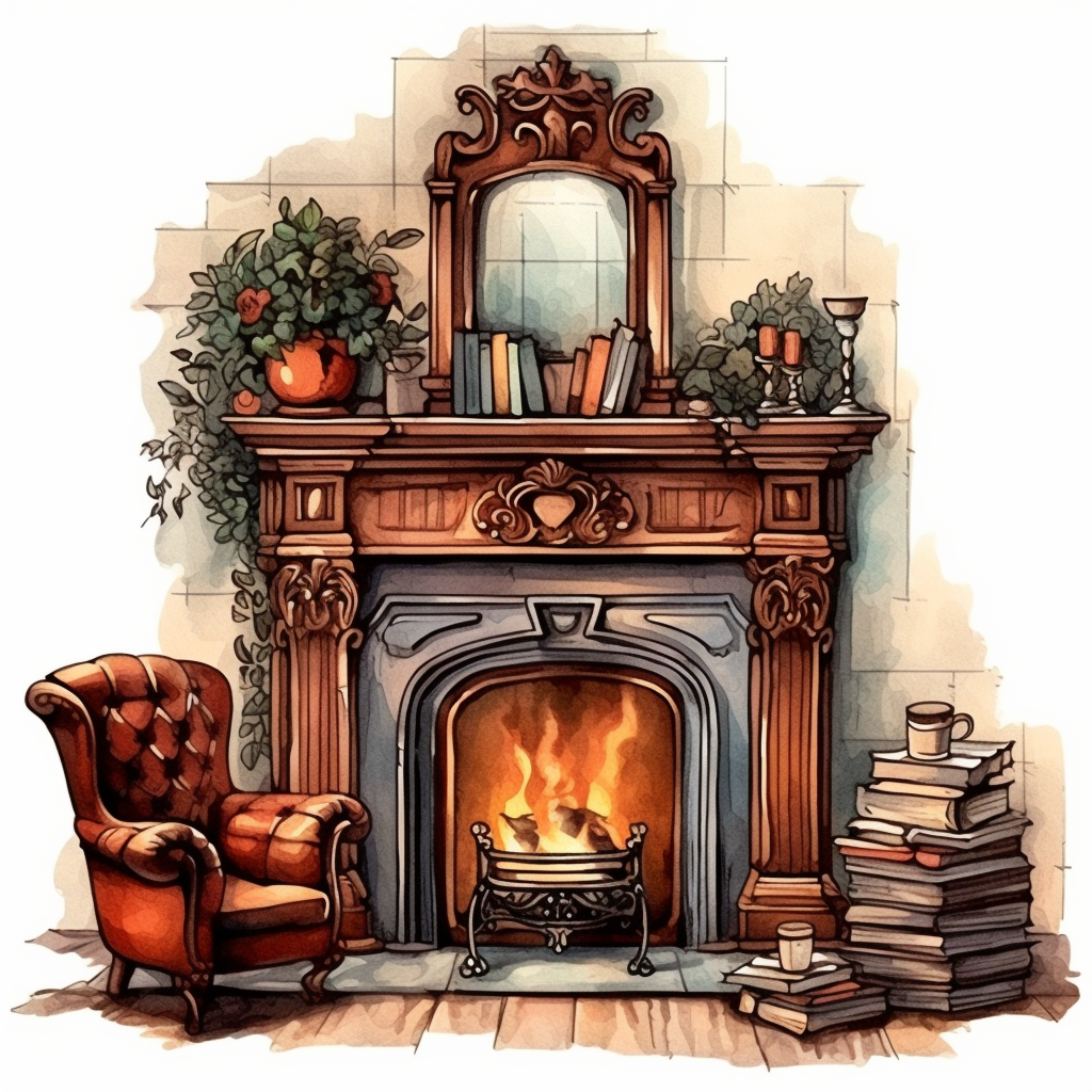 fireplace clipart