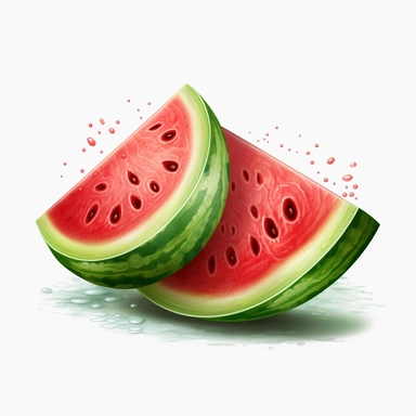 watermelon clip art white background no watermark, signature, noise, grain, text, title, font, hail,