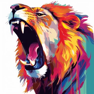 Roaring Lion Clipart colourful gravity arty