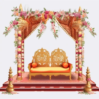 indian wedding, stage, decoration, clipart
