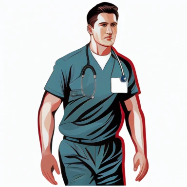 clipart male nurse. white background