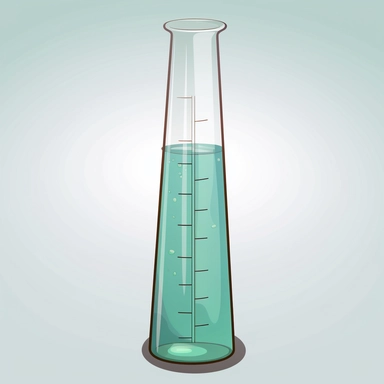 image of a chemistry glass graduated cylinder, clip art style