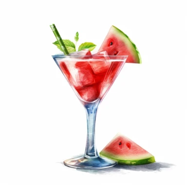 Watercolour realistic watermelon cocktail in cocktail glass with cocktail umbrella and straw beautifully detailed realistic watermelon cocktail , PNG image,transparent background ,ultra highly detailed, 18k, sharp focus, bright photo with vibrant colours, digitally enhanced,photographic, enhanced graphics, png format, straight, sharp focus, bright lighting, intricate detailed png image ,high definition,300dpi,graphic clipart,computer graphics
