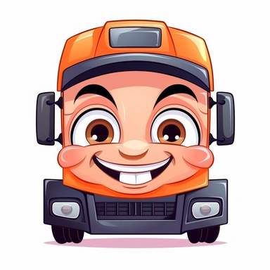happy cute HGV Mechanic face, cartoon, clipart, mascot, isolated on white background