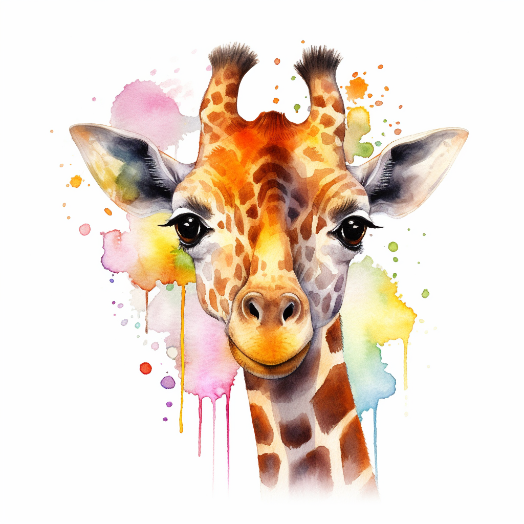 giraffe drawing cliparts