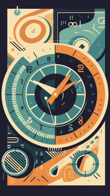 Clipart depicting the idea of time is money, a dollar bill folded into a clock face, placed against a simple solid background, a sense of clever and thoughtful management is perceived, Illustration, digital vector artwork with clear lines and flat color use,