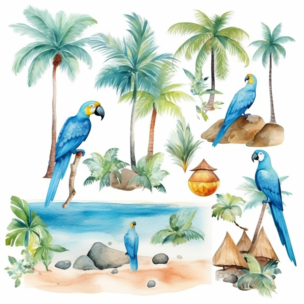 beach set cliparts