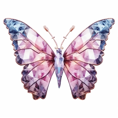 Clipart of butterfly in the style of watercolour, clean outline, glitter core, individual
