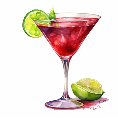 a Daiquiri cocktail, strong colors, border, 8K, dark watercolor, ultra details, isolated white background, clipart, hand drawn, hand drawn art, in the style of ultra-detailed oil painting pontilism hand drawn collections, pontillism brush, scumbling, HD oil painting collections,