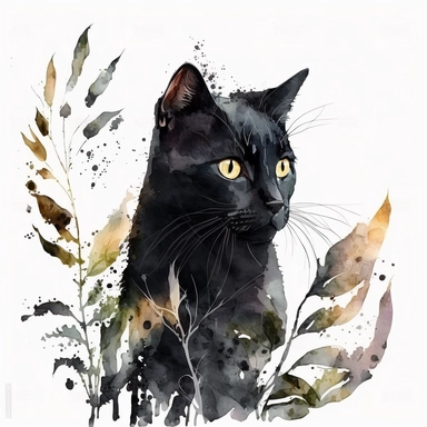 /watercolor cute Bombay cat clipart, white background,