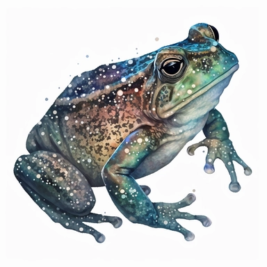 watercolour clipart artsyle frog toad but it is drawn by a constellation
