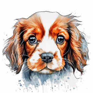 baby Cavalier King Charles Spaniel clipart , original hand drawing, watercolor, understated and flawless for t shirt and cup printing, happy cute smily Basset Hound , transparent background, realistic painting, portrait without writing , style of the artwork, mood of the aartwork, vector, contour , white background, 8K quality, ultra detailed , without signature and without meaningless lines, clipart, white background, High Quality, no writting background, no writting, ultra detailed, no symbol,