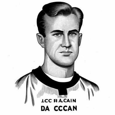 mid 1940's clip art advertising black and white illustration of a catholic deacon, for logo on a t-shirt and has a title written on it 'Deacons Tees'