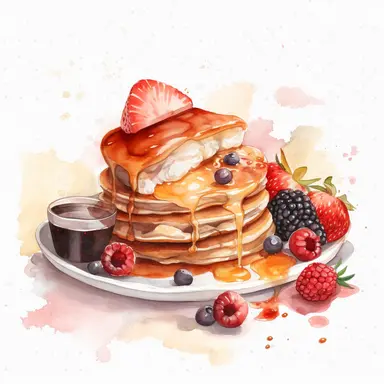 watercolor, breakfast and the desserts illustration, in the style of fluid watercolor washes, red and beige, detailed designs, multiple screens commission for, vividly bold designs png Full body realistic cartoon in 32K UHD cute. 15 cm thick outline. Black color. There was no shadow on the ground. 8k with realistic watercolors and detailed illustrations. PNG clipart, transparent white background