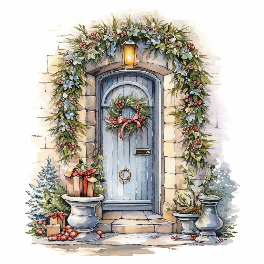 christmas black and white clipart