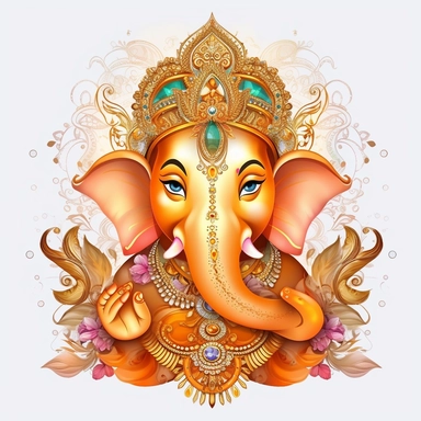 indian, god clipart, ganesha clipart, glass paint art, blank background